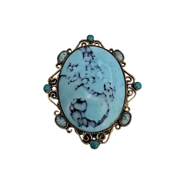 Beautiful Original By Robert Matrix Stone Brooch (A7277) - Picture 1 of 5